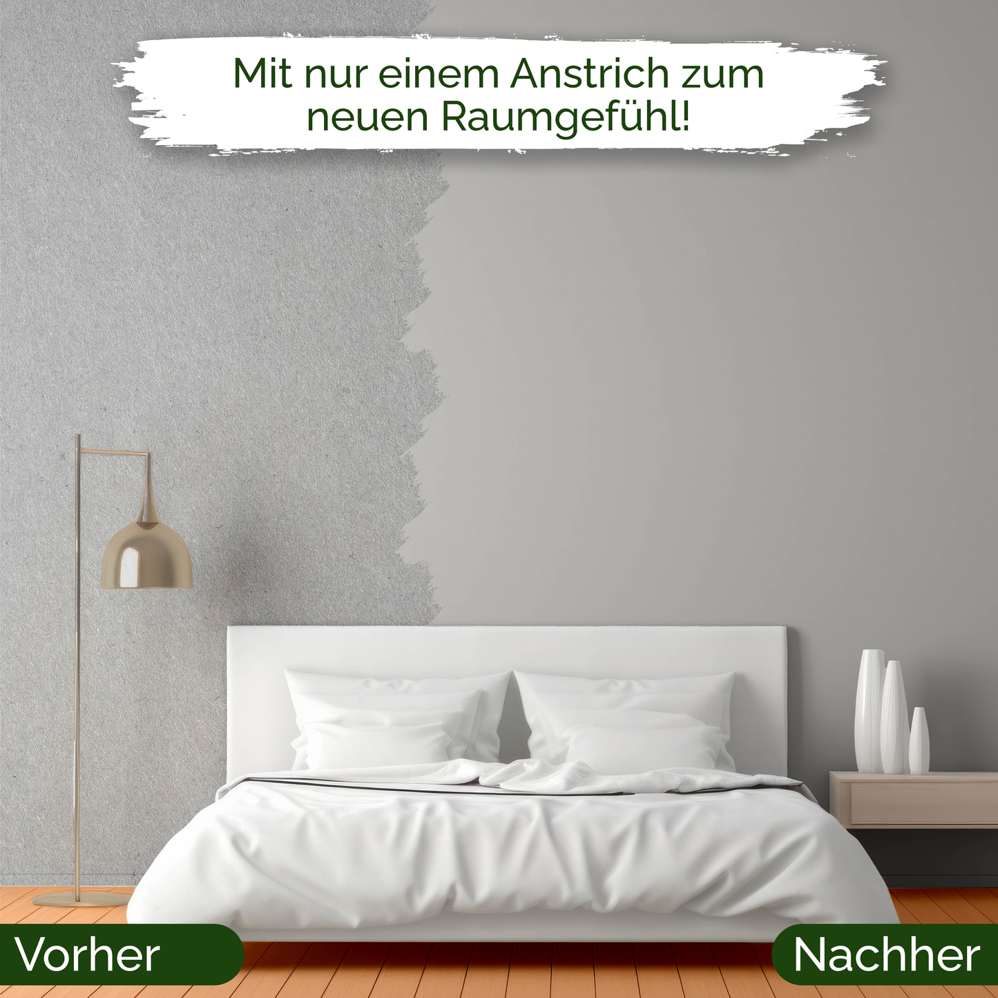 Veluxis® Wandfarbe Attractive Anchovies – Reines Grau für Wohnzimmer
