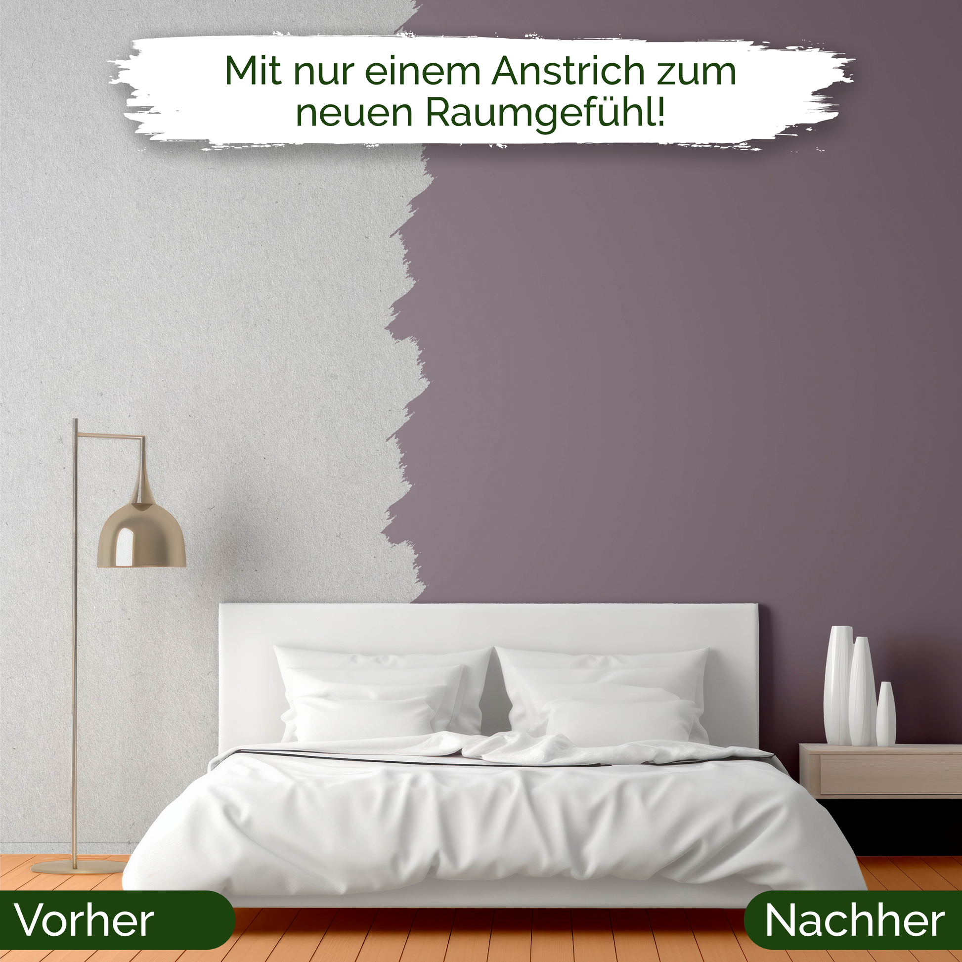 Veluxis® Wandfarbe Feminine Fig – Edles Violett für Wohnzimmer