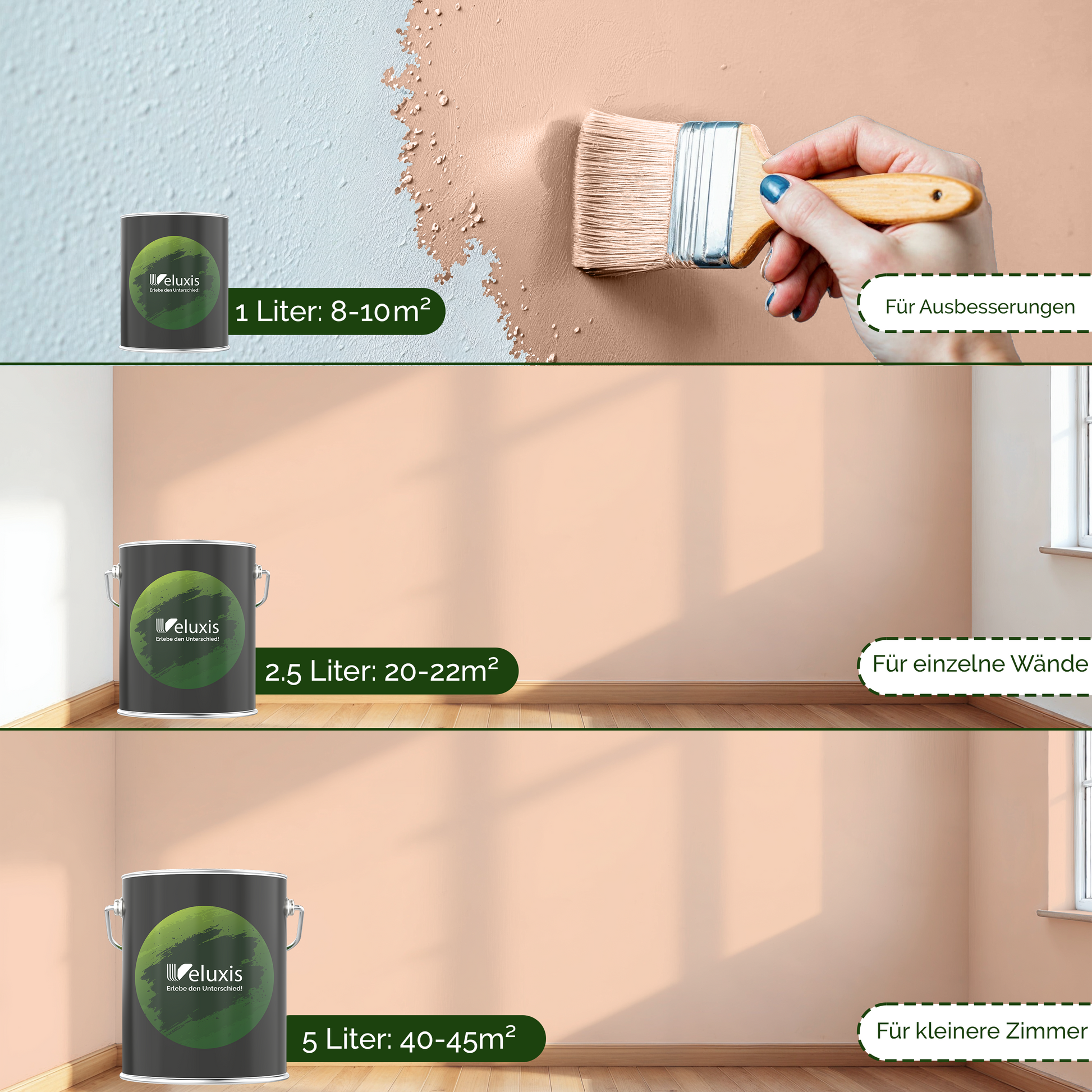 Wandfarbe Orange Innen – Premium Matt Finish Veluxis®