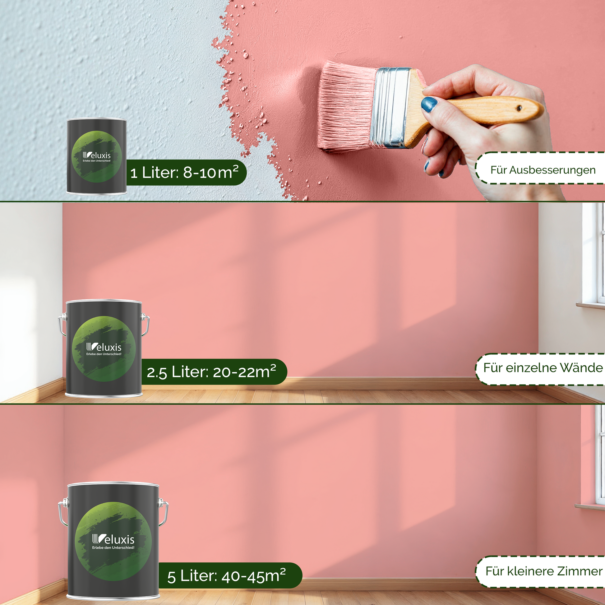 Wandfarbe Rosa Innen – Premium Matt Finish Veluxis®