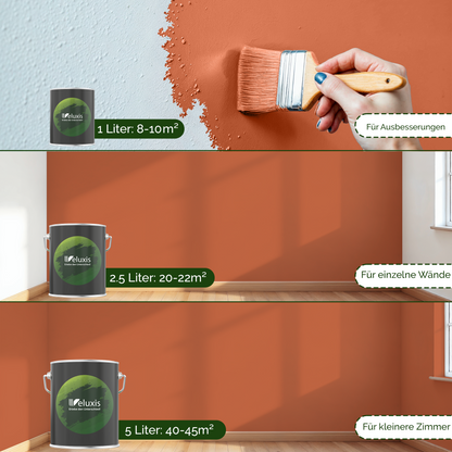 Wandfarbe Orange Innen – Premium Matt Finish Veluxis®