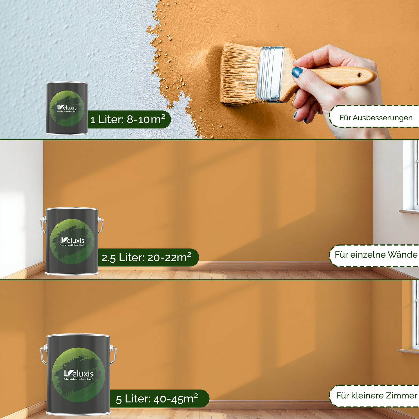Wandfarbe Gelb Innen – Premium Matt Finish Veluxis®