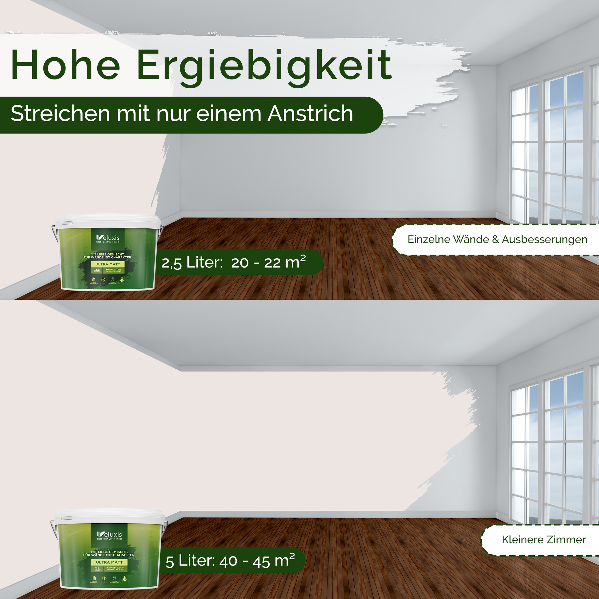 Wandfarbe Beige Innen – Universal Matt Finish Veluxis®