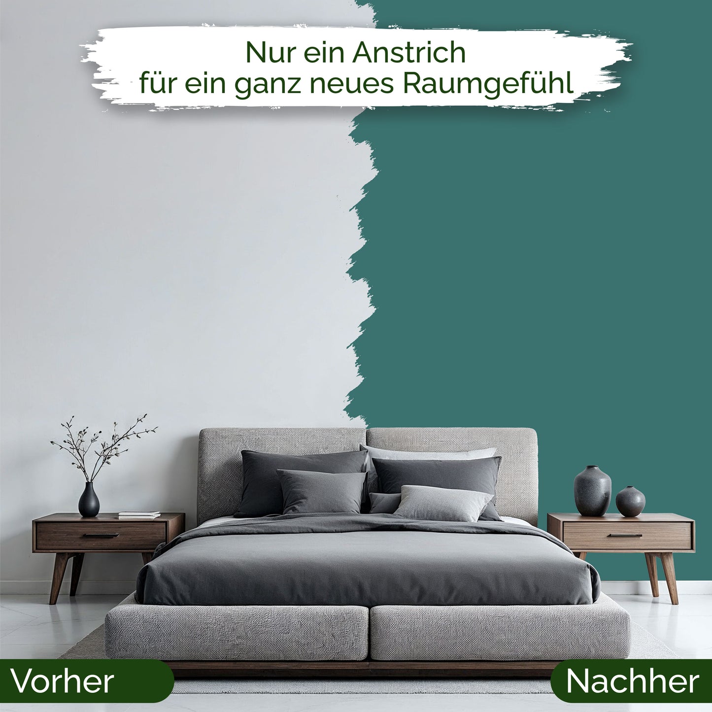 Vorher Nachher Veluxis Wandfarbe Emerald Green