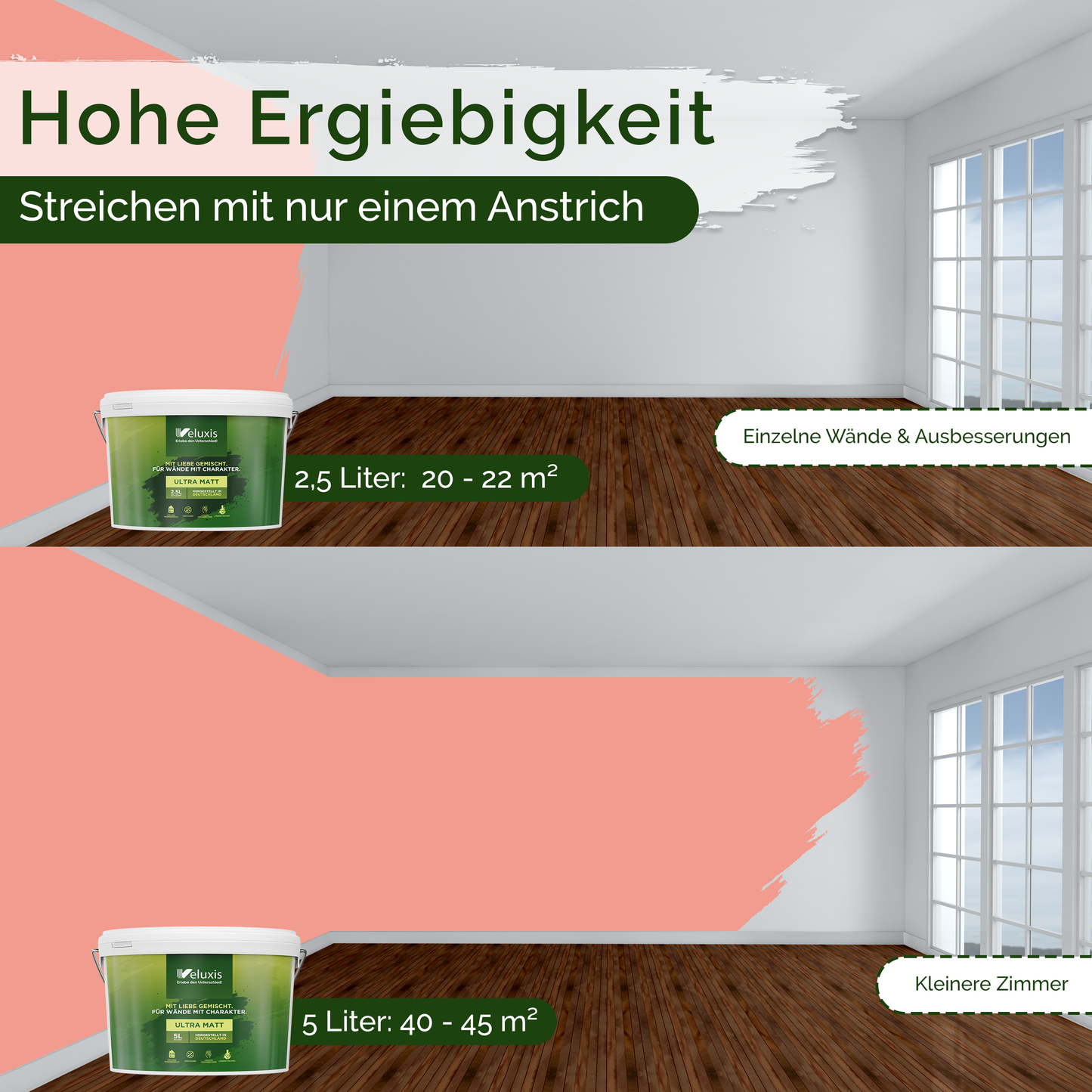 Wandfarbe Rosa Innen – Universal Matt Finish Veluxis®