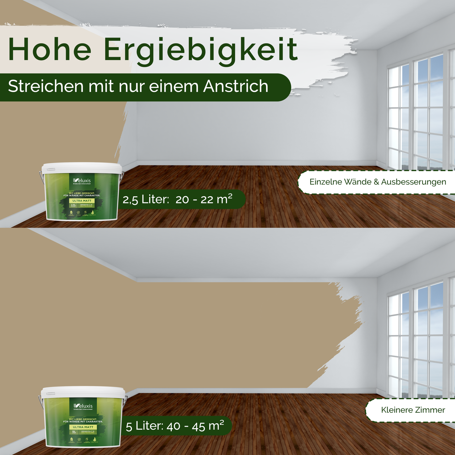 Wandfarbe Braun Innen – Universal Matt Finish Veluxis®