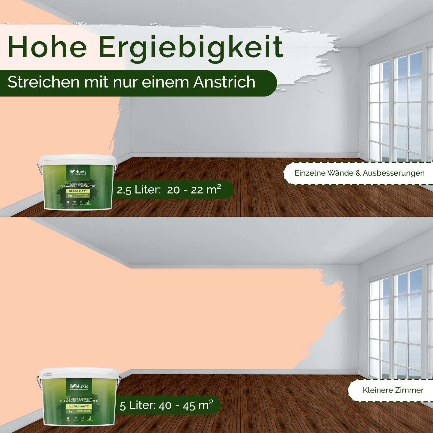Wandfarbe Orange Innen – Universal Matt Finish Veluxis®