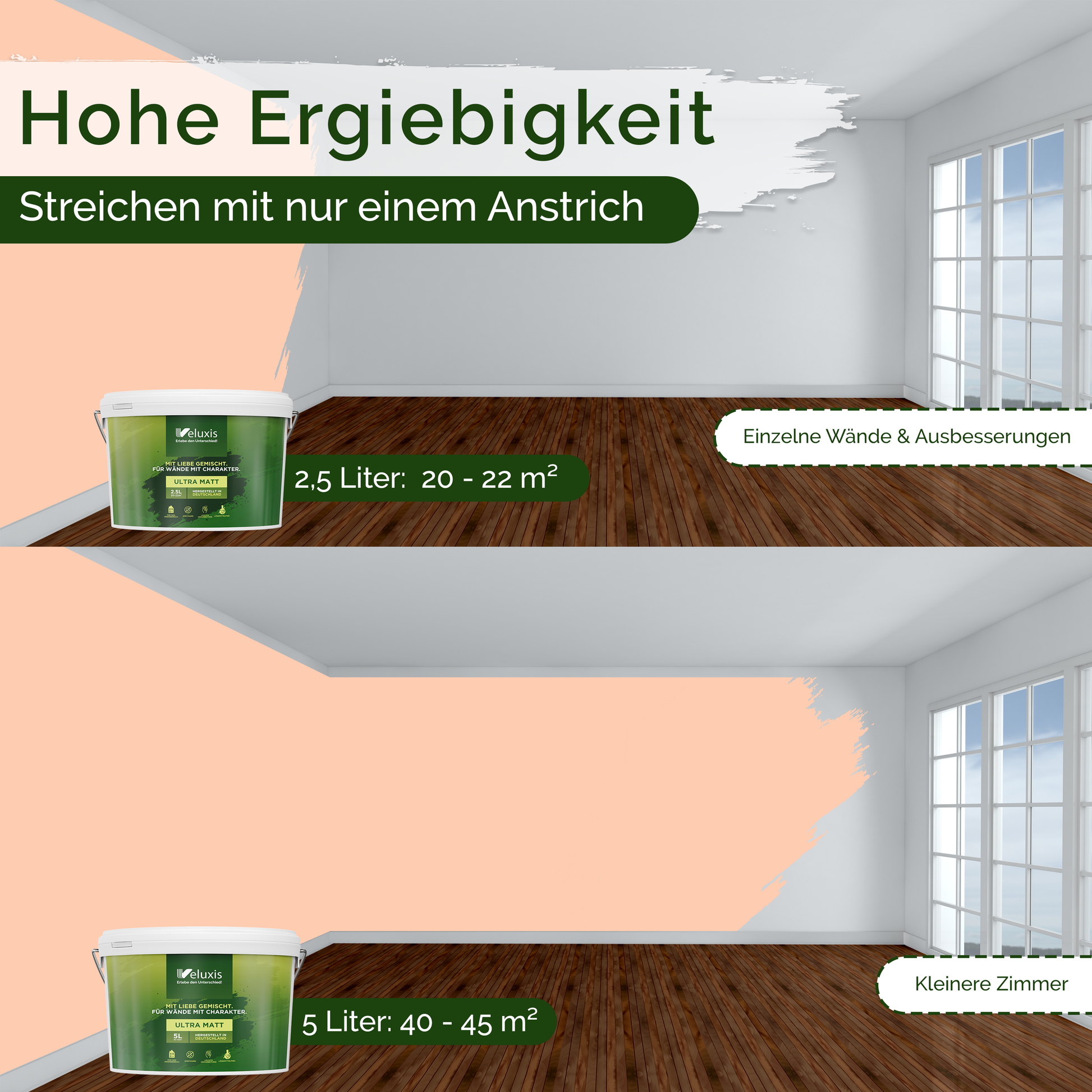Wandfarbe Orange Innen – Universal Matt Finish Veluxis®