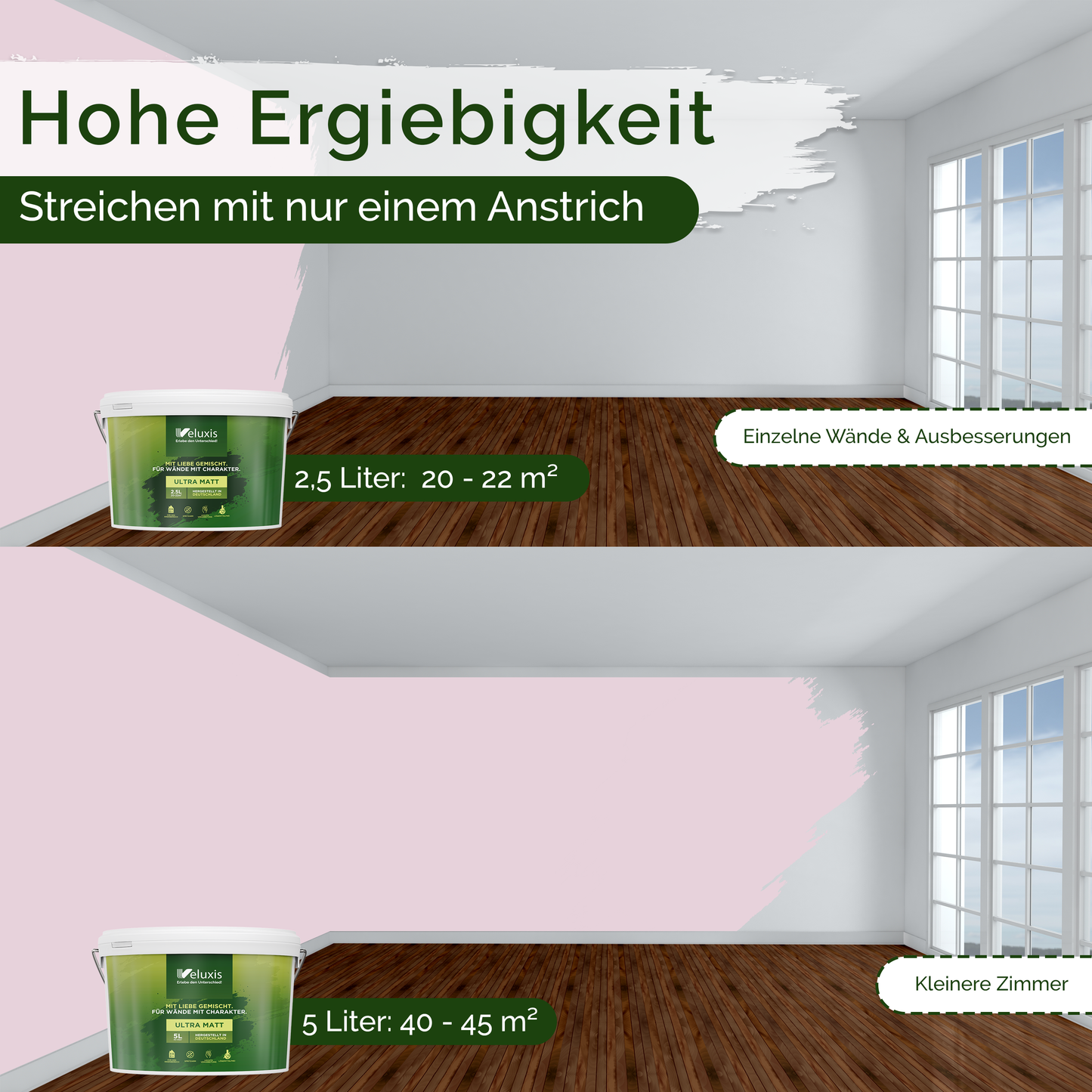 Wandfarbe Violett Innen – Universal Matt Finish Veluxis®