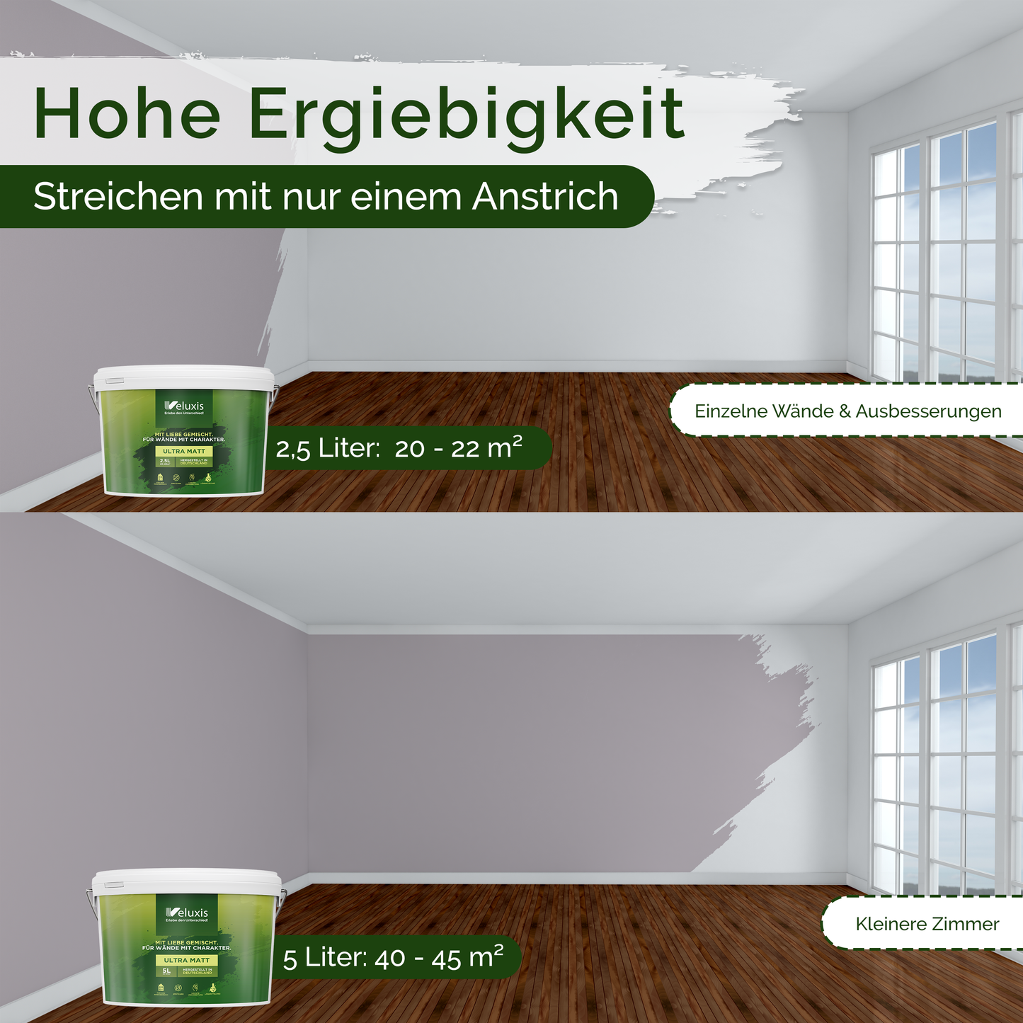 Wandfarbe Violett Innen – Universal Matt Finish Veluxis®