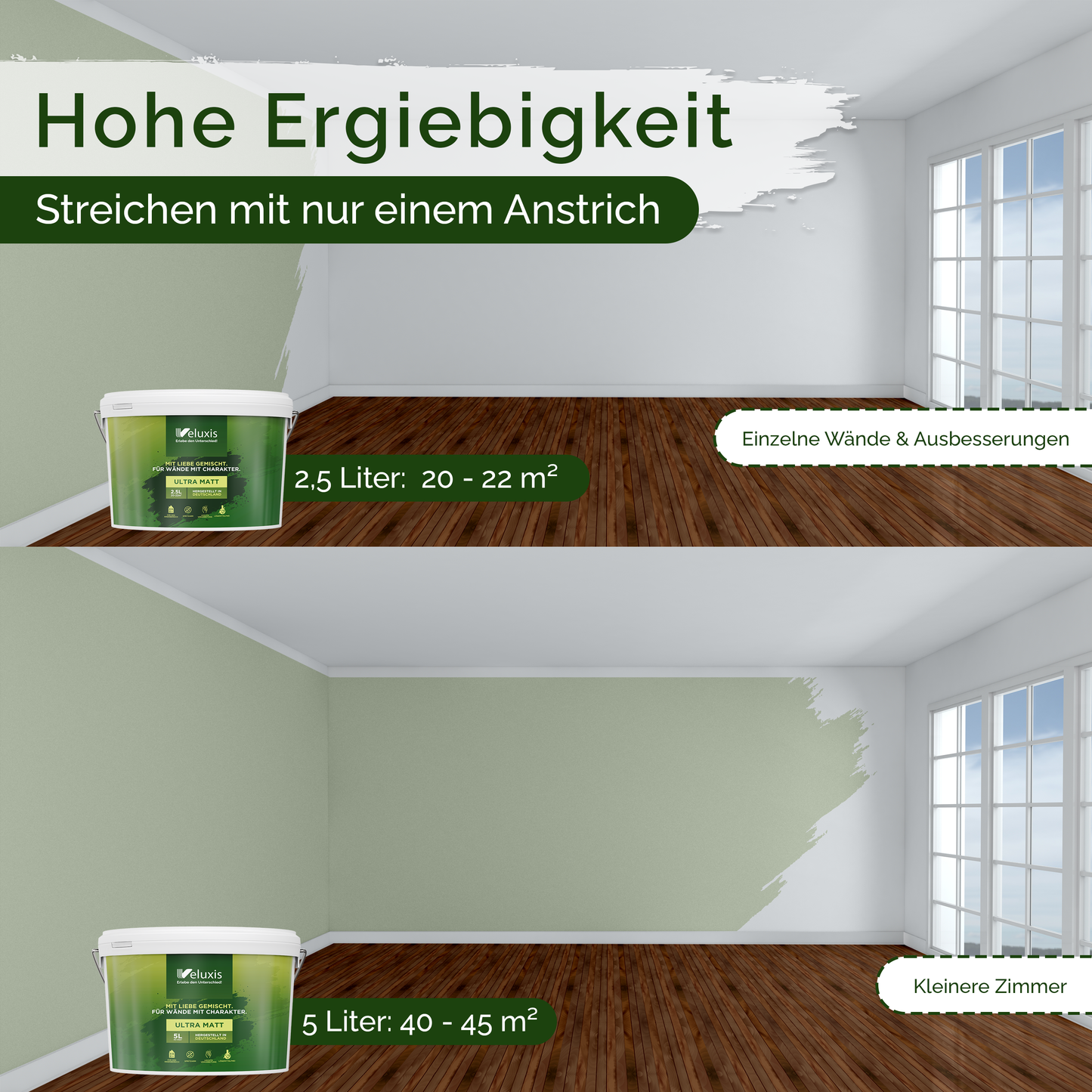 Wandfarbe Sane Sage – Made in Germany Veluxis®