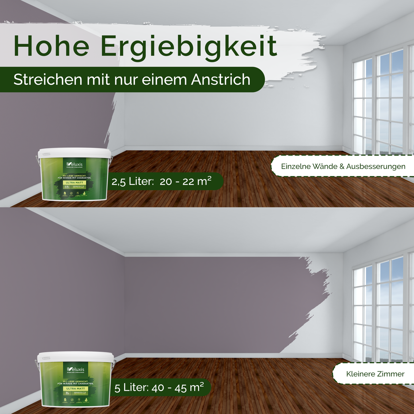Wandfarbe Violett Innen – Universal Matt Finish Veluxis®