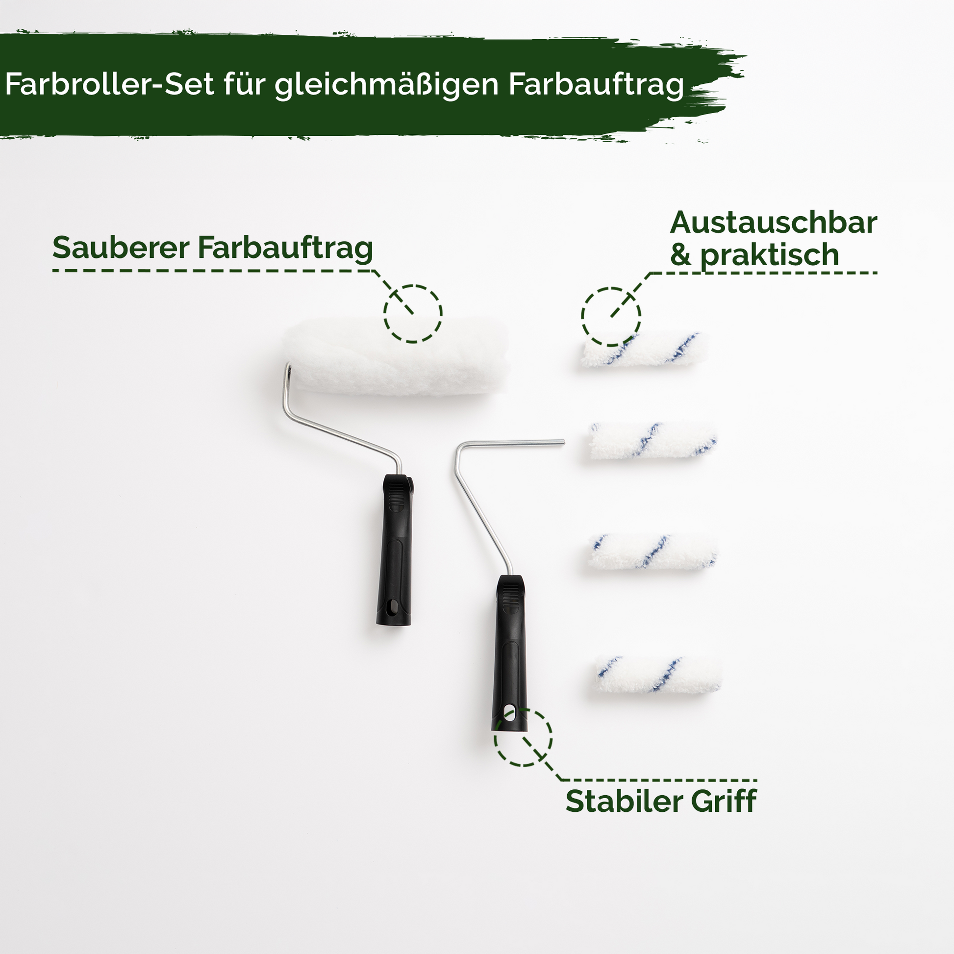 Malerpinsel Set Innenbereich – 15-teilig FSC Holzgriff Veluxis®