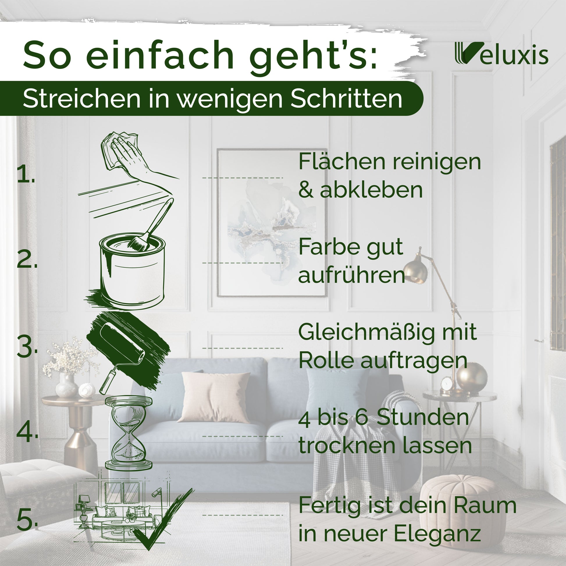 Wandfarbe Ivory Dust – Made in Germany Veluxis®