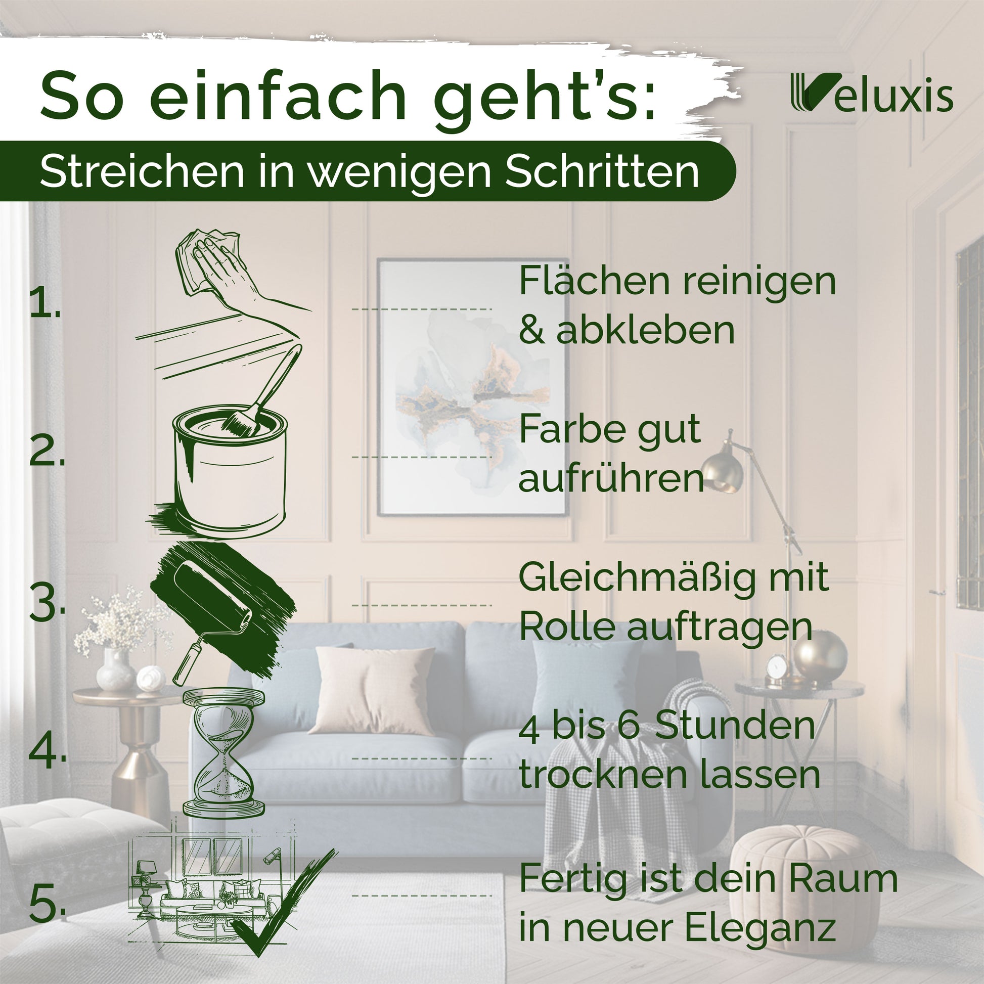 Wandfarbe Golden Oak – Made in Germany Veluxis®
