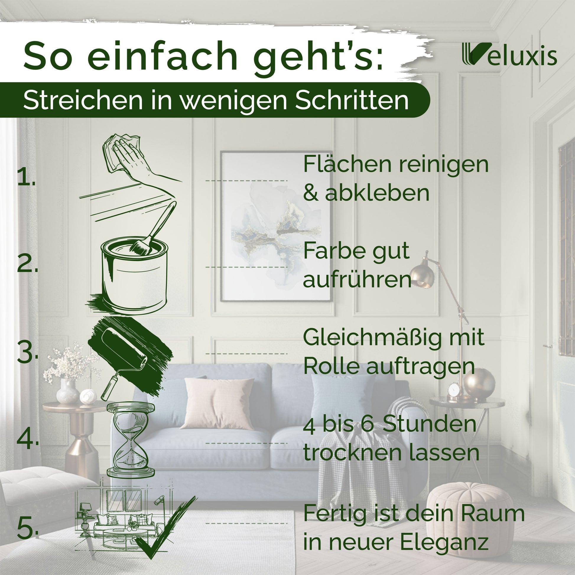 Wandfarbe Gentle Lime – Made in Germany Veluxis®