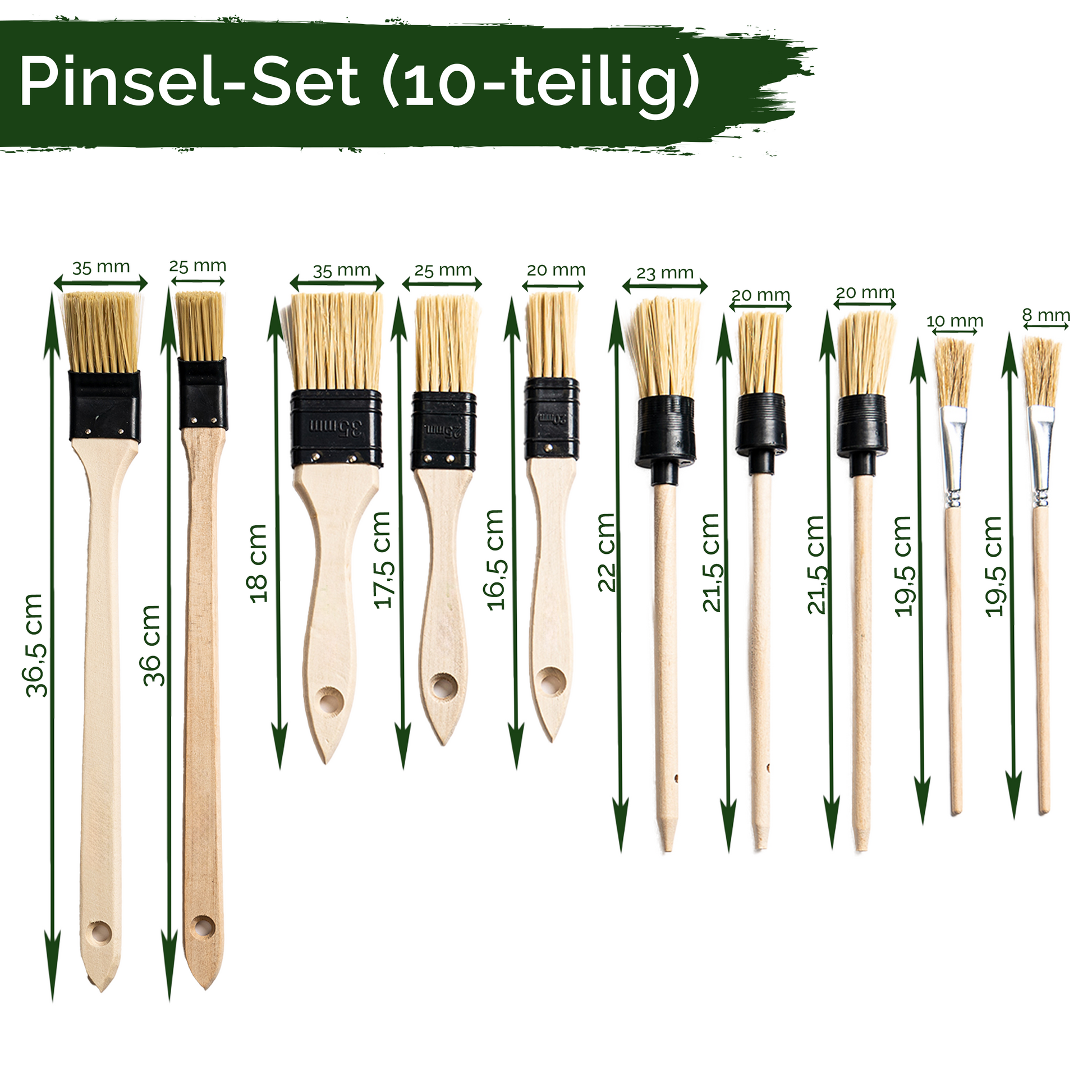 Malerpinsel Set Innenbereich – 10-teilig FSC Holzgriff Veluxis®