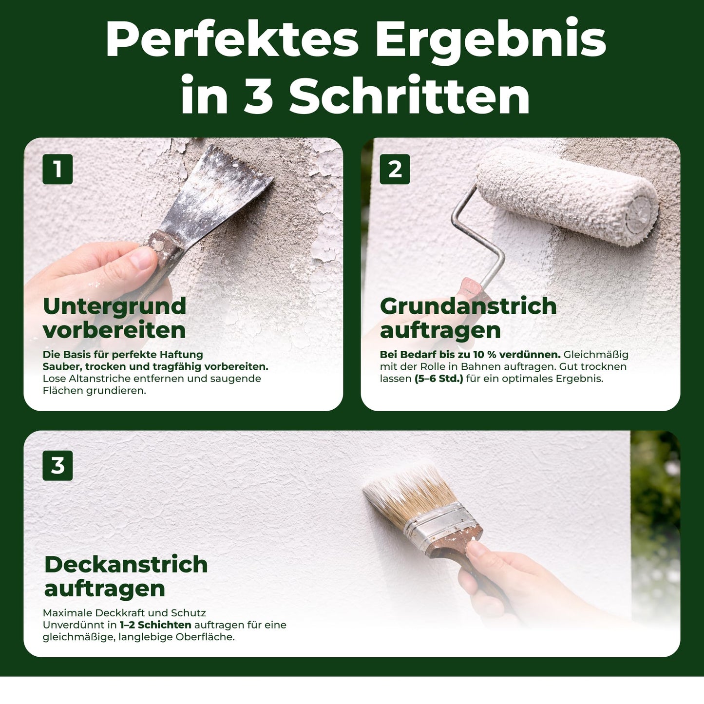 Fassadenfarbe Weiß Premium – Acryl-Fassadenfarbe weiß matt für ca. 30 m²