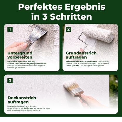 Fassadenfarbe Weiß Premium – Acryl-Fassadenfarbe weiß matt für ca. 30 m²