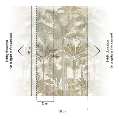 Fototapete Palmen Beige - 1,59 m x 2,80 m