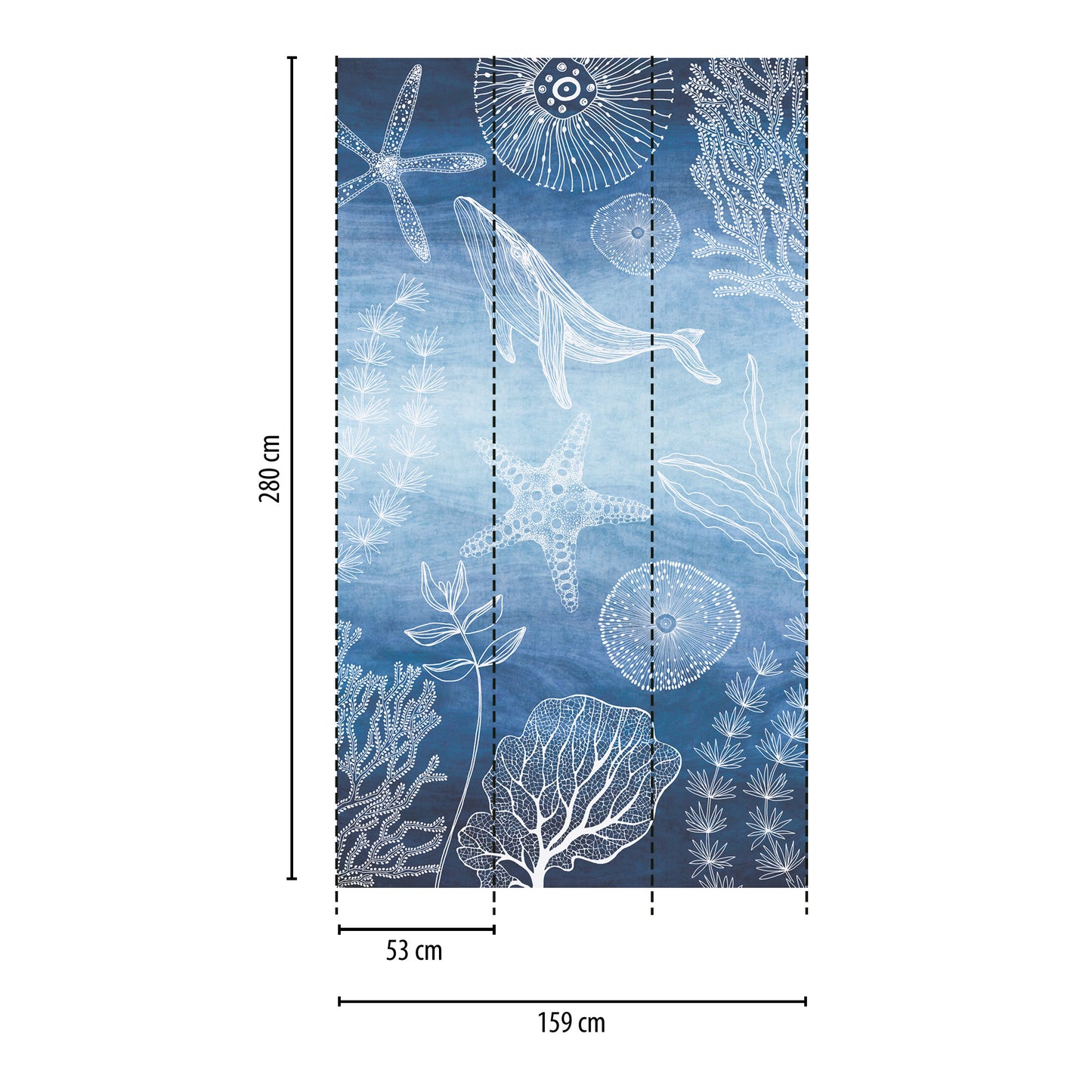 Fototapete Unterwasser Illustration - 1,59 m x 2,80 m