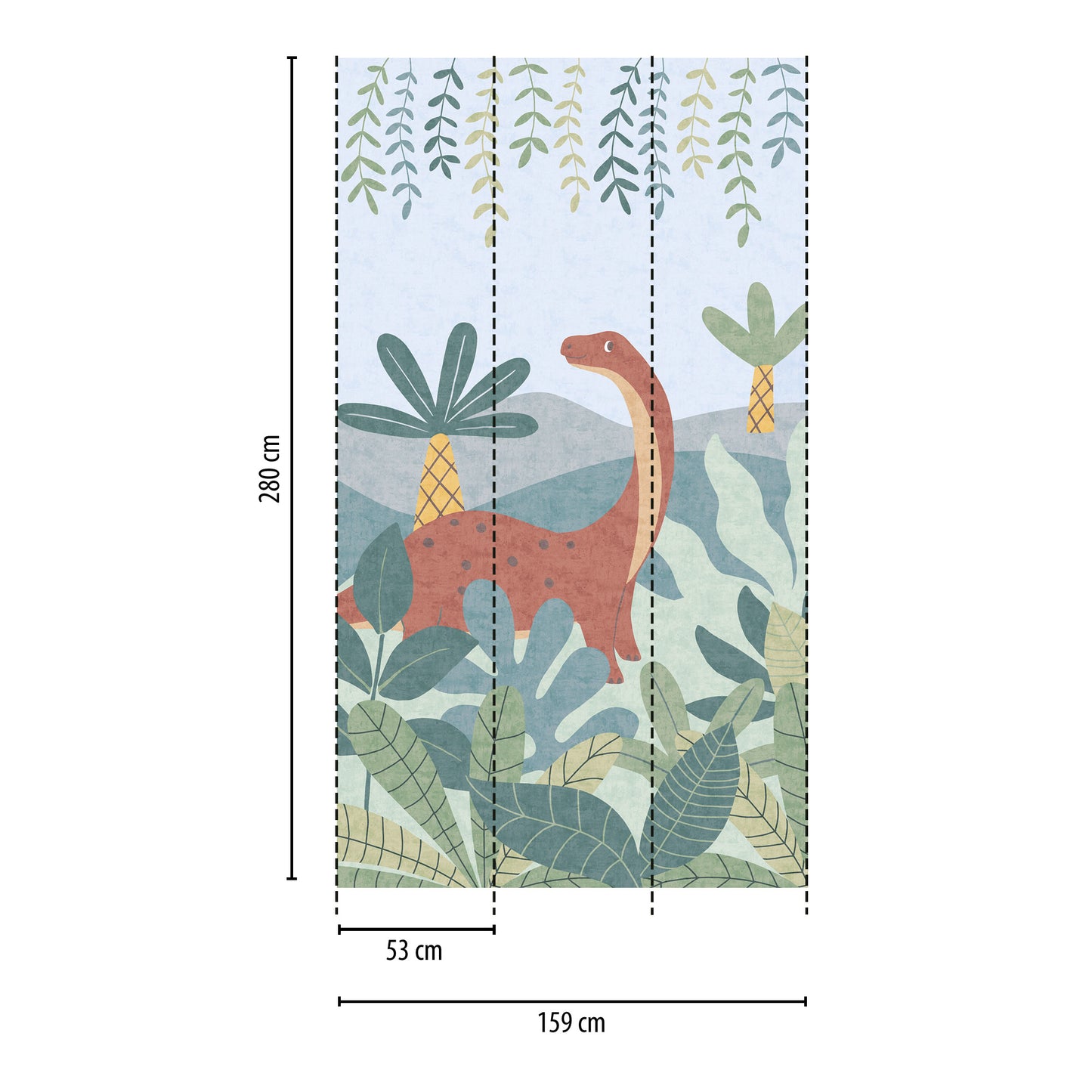 Fototapete Dino Tropenwald - 1,59 m x 2,80 m