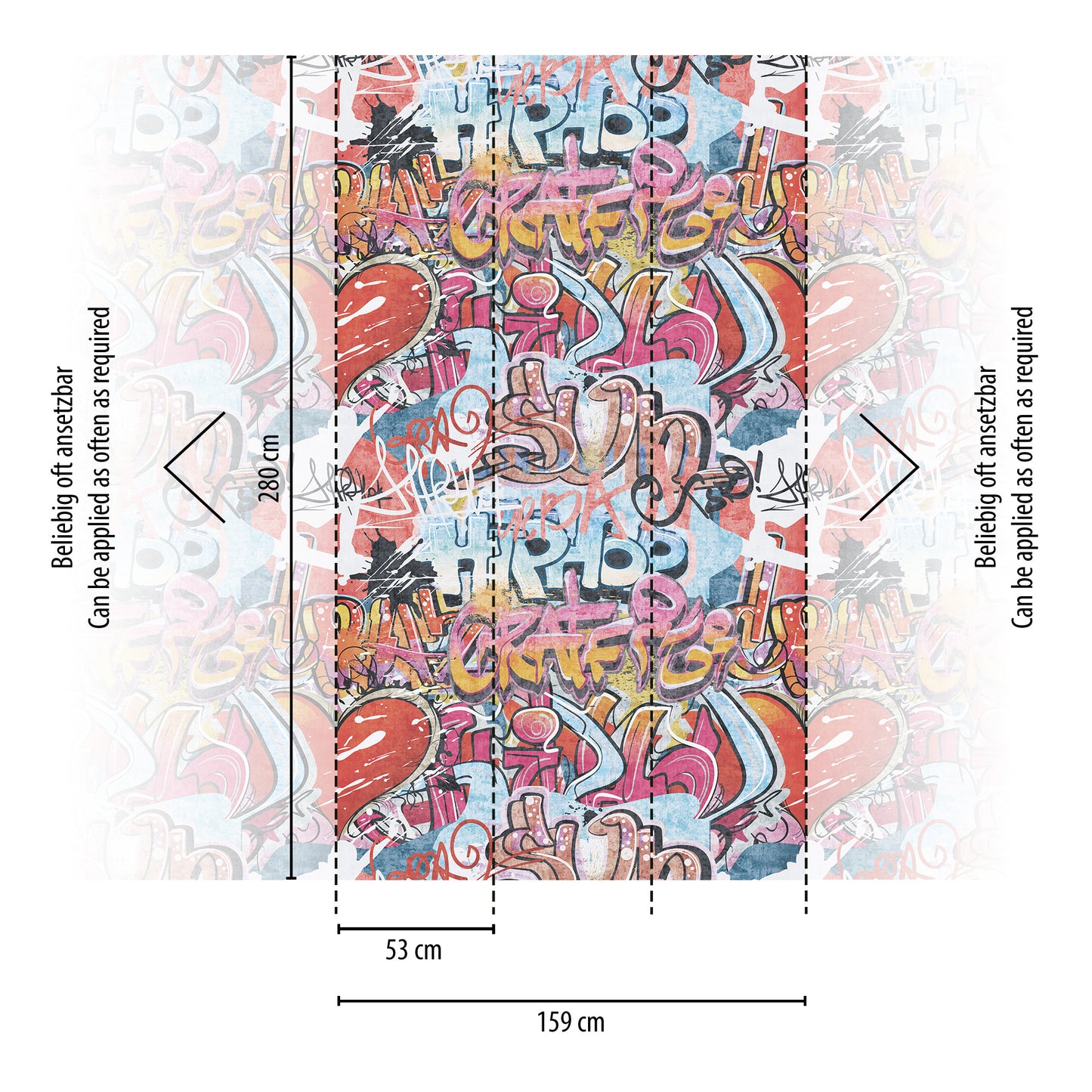 Fototapete Graffiti Mix - 1,59 m x 2,80 m
