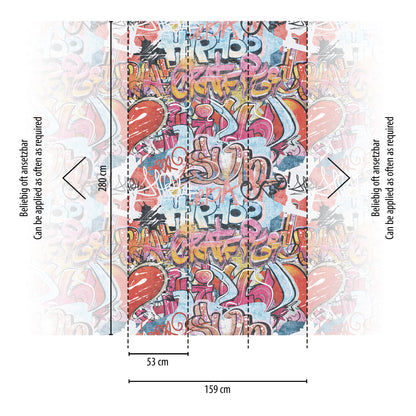 Fototapete Graffiti Mix - 1,59 m x 2,80 m