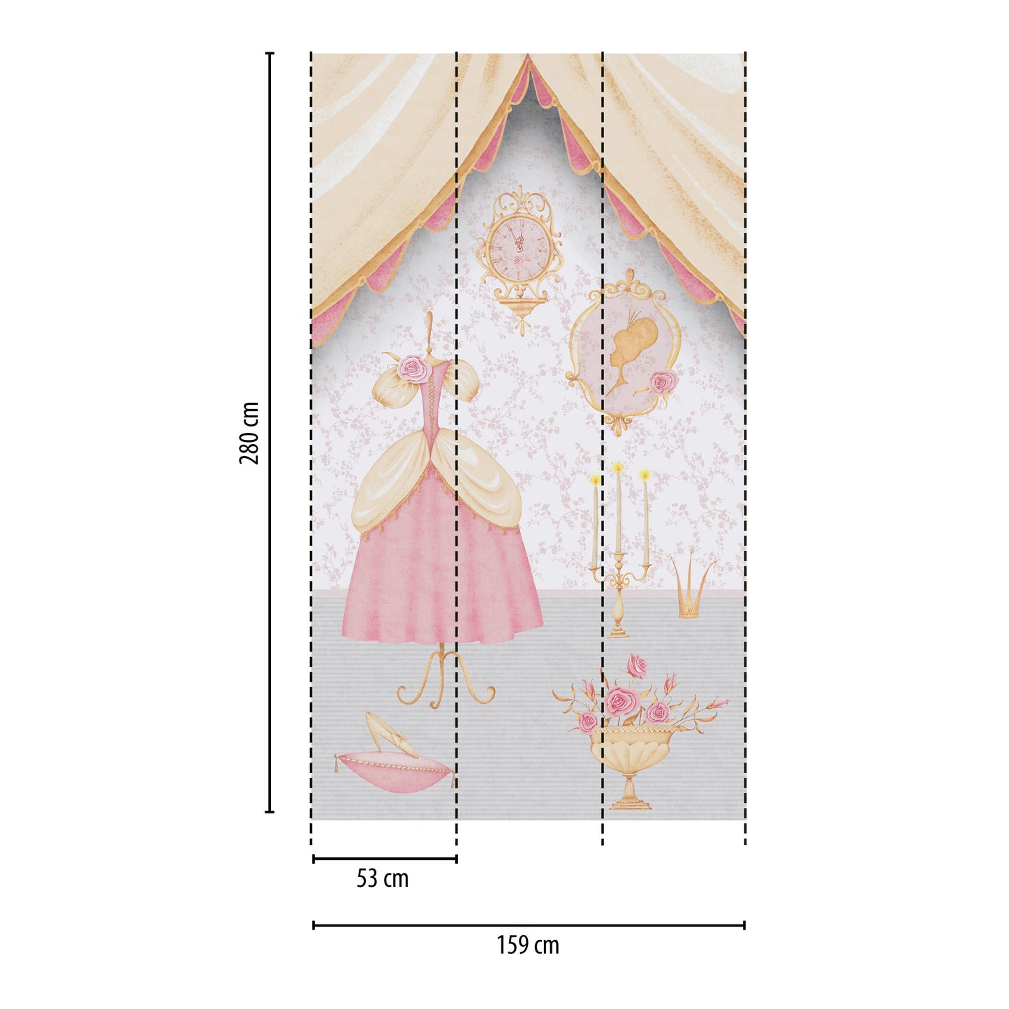 Fototapete Prinzessin Zimmer - 1,59 m x 2,80 m