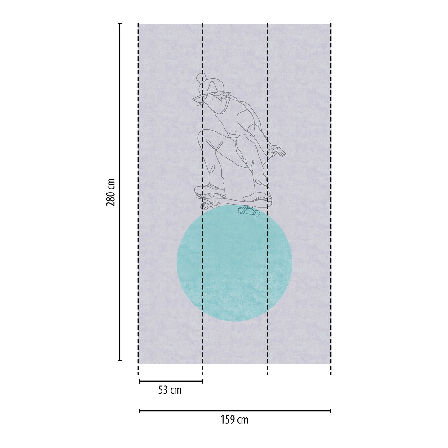 Fototapete Skater Line Art - 1,59 m x 2,80 m
