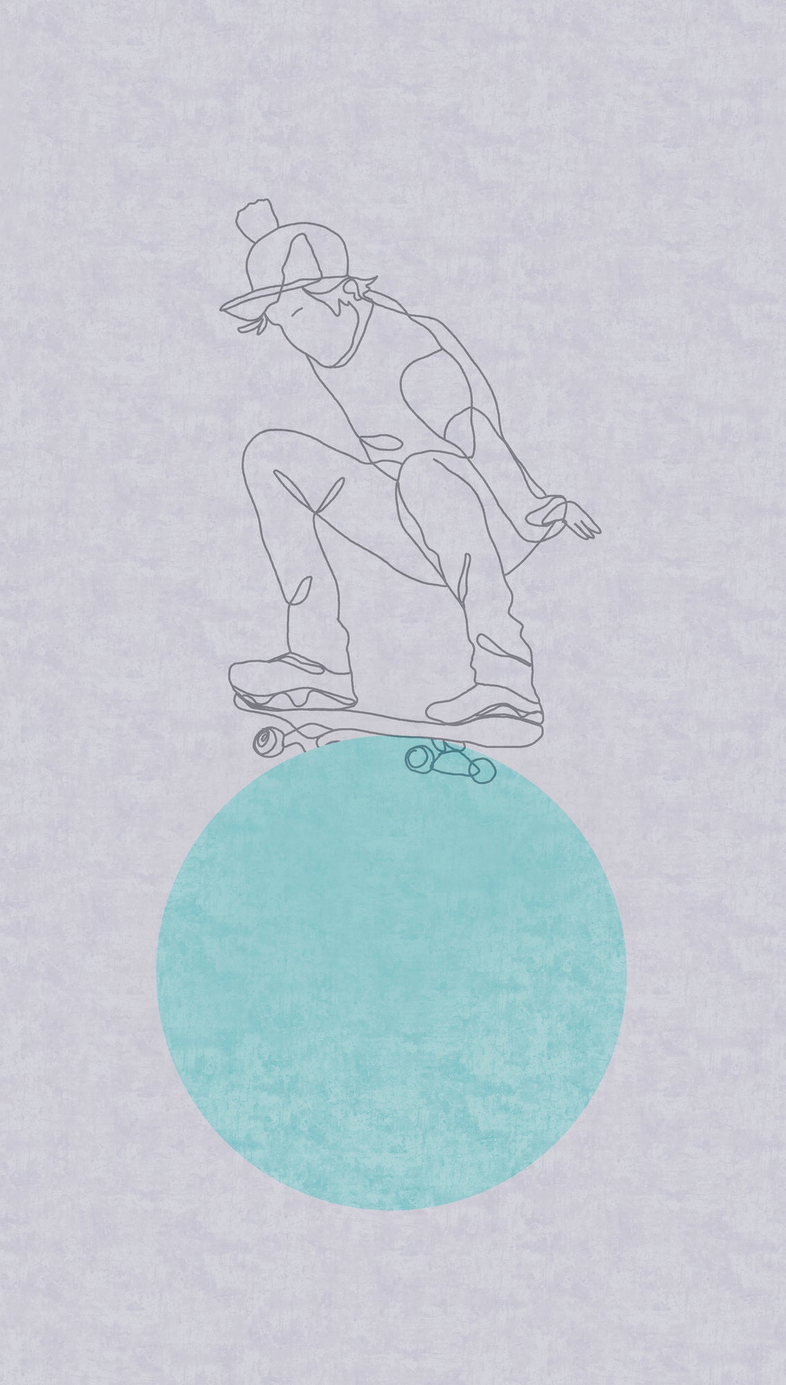 Fototapete Skater Line Art - 1,59 m x 2,80 m