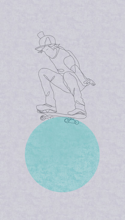 Fototapete Skater Line Art - 1,59 m x 2,80 m