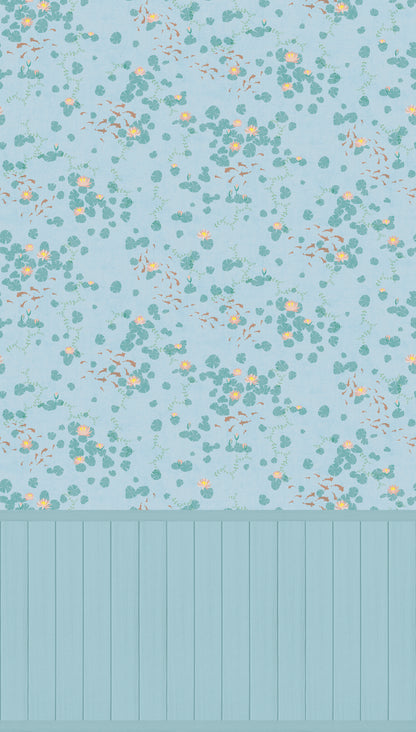 Fototapete Wasserlilien Fische - 1,59 m x 2,80 m