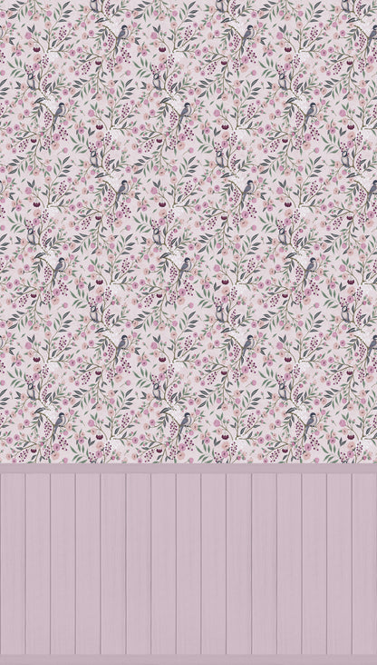 Fototapete Vögel Blüten - 1,59 m x 2,80 m