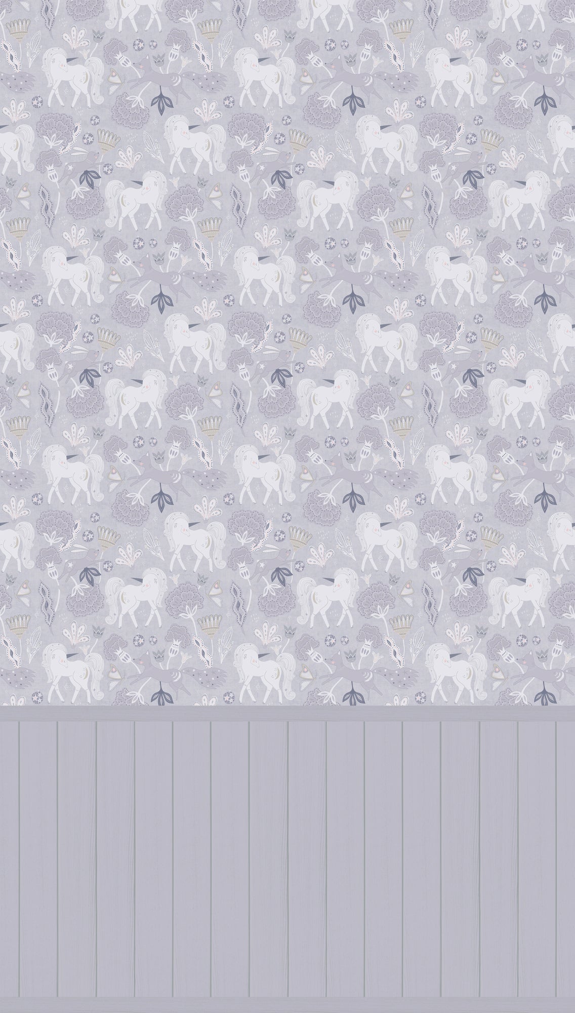 Fototapete Einhörner Blüten - 1,59 m x 2,80 m