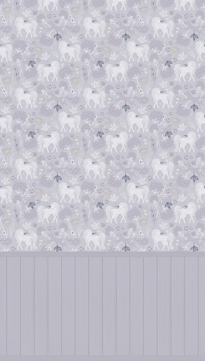 Fototapete Einhörner Blüten - 1,59 m x 2,80 m