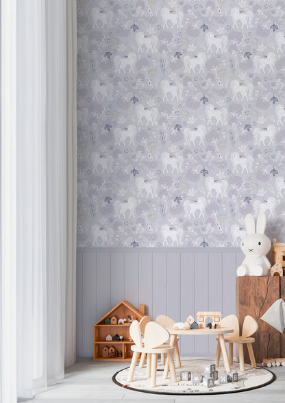 Fototapete Einhörner Blüten - 1,59 m x 2,80 m