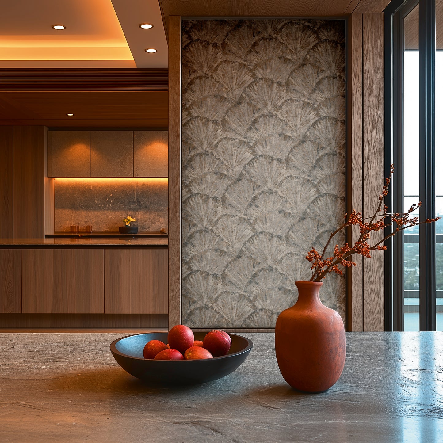 Livingwalls Metropolitan Stories Hot Spots Aiko - Ginkaku-Ji Abstrakt Beige - 10,05 m x 0,53 m