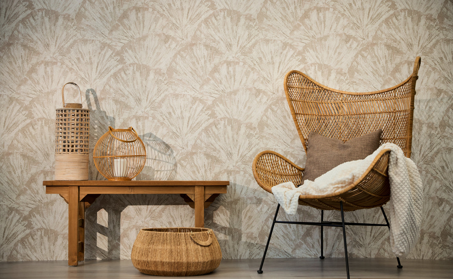 Livingwalls Metropolitan Stories Hot Spots Aiko - Ginkaku-Ji Abstrakt Creme - 10,05 m x 0,53 m