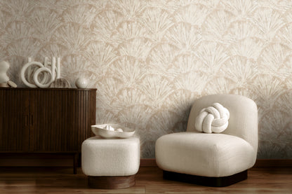 Livingwalls Metropolitan Stories Hot Spots Aiko - Ginkaku-Ji Abstrakt Creme - 10,05 m x 0,53 m