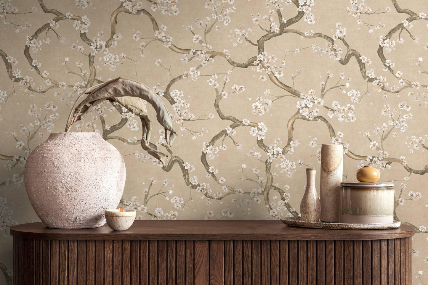Livingwalls Metropolitan Stories Hot Spots Paula - Valle del Jerte Kirschblüten Beige - 10,05 m x 0,53 m