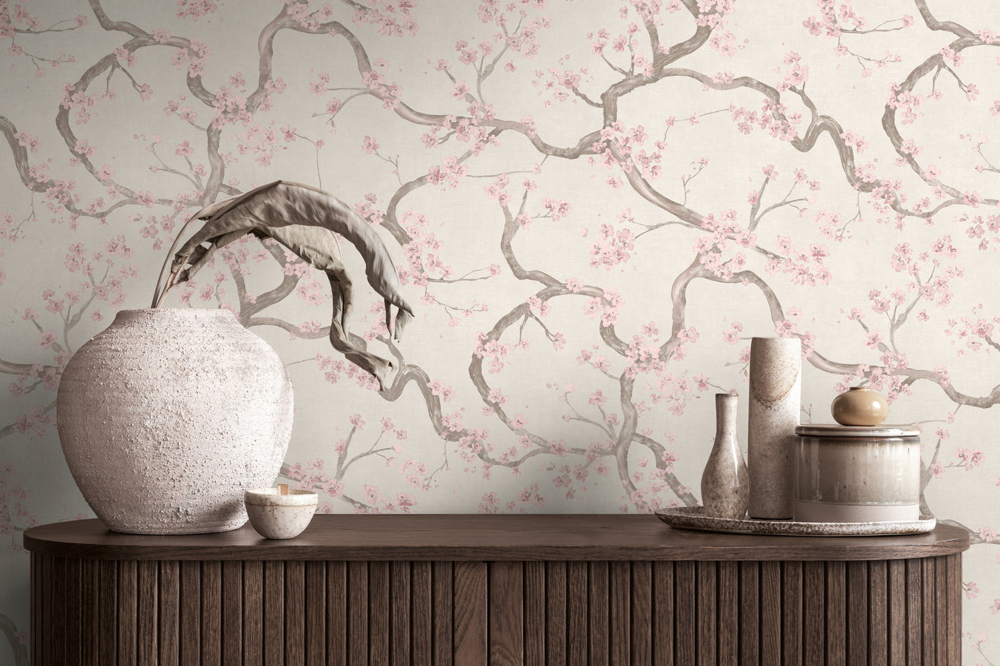 Livingwalls Metropolitan Stories Hot Spots Paula - Valle del Jerte Kirschblüten Creme - 10,05 m x 0,53 m