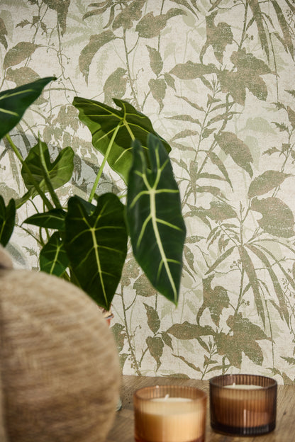 Livingwalls Metropolitan Stories Hot Spots Leon - Cloud Forest Dschungel Creme Grün - 10,05 m x 0,53 m