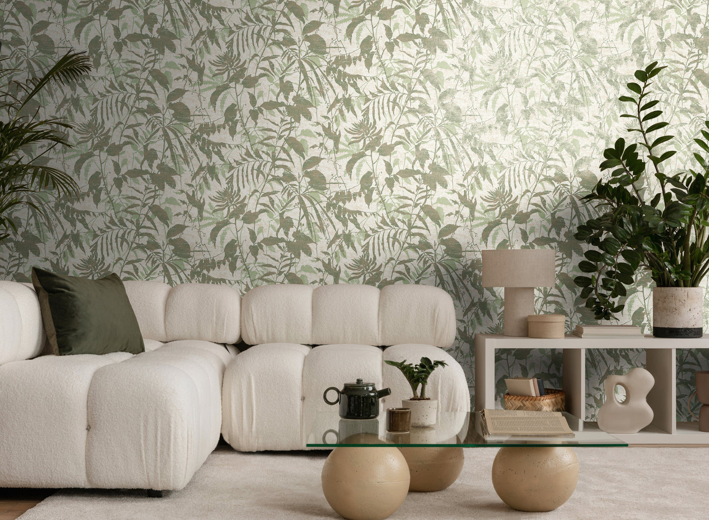 Livingwalls Metropolitan Stories Hot Spots Leon - Cloud Forest Dschungel Creme Grün - 10,05 m x 0,53 m