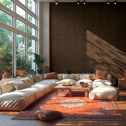 Livingwalls Metropolitan Stories Hot Spots Cem - Grand Bazaar Grafik Braun Schwarz - 10,05 m x 0,53 m