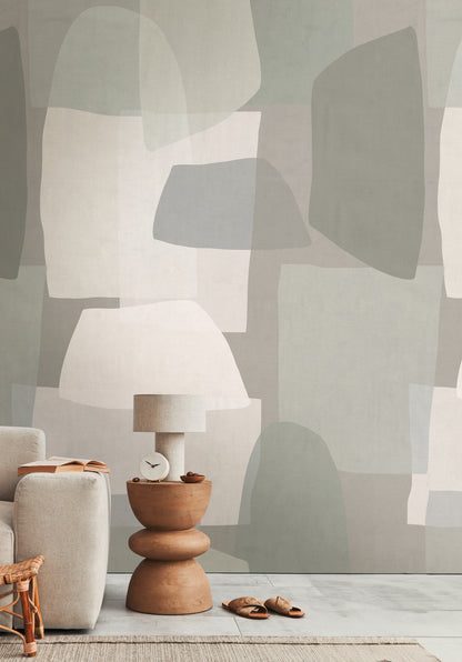 Fototapete Abstrakt Beige Grau - 1,59 m x 2,80 m
