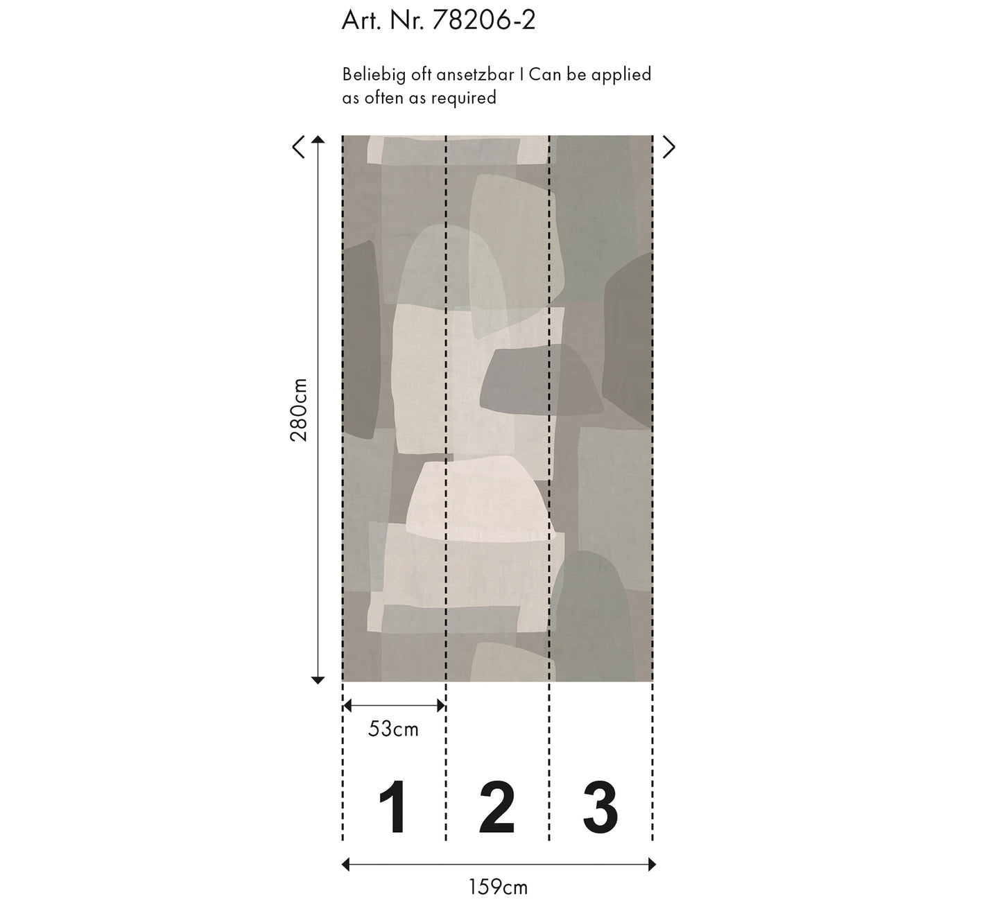 Fototapete Abstrakt Beige Grau - 1,59 m x 2,80 m