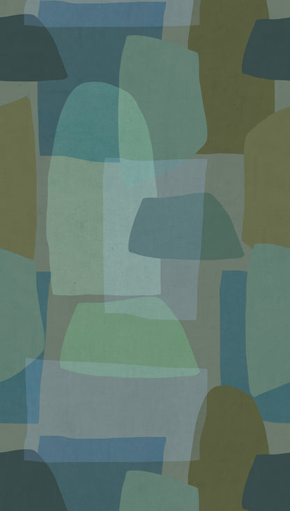 Fototapete Abstrakt Grün Blau - 1,59 m x 2,80 m