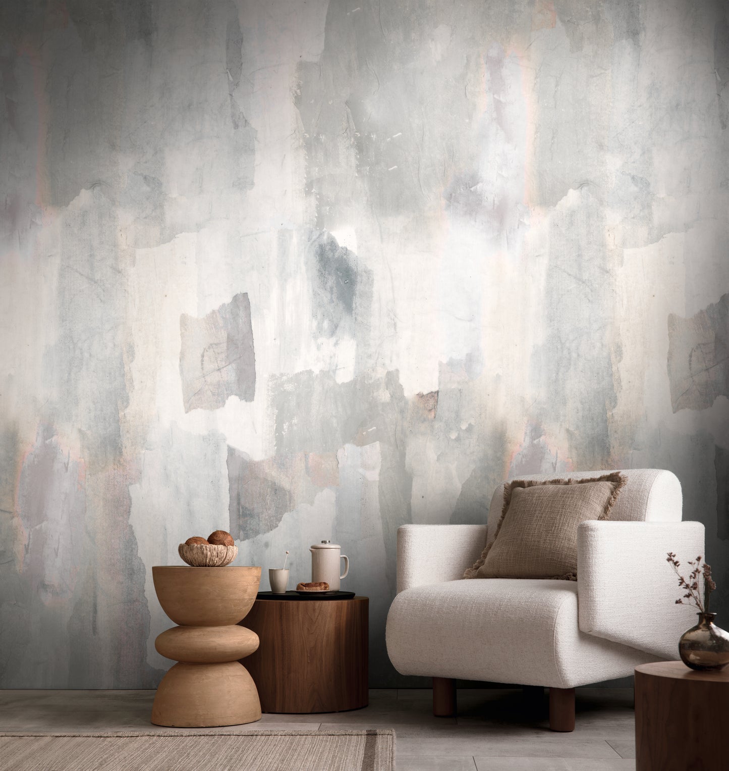 Fototapete Aquarell Beige Grau - 1,59 m x 2,80 m