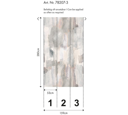 Fototapete Aquarell Beige Grau - 1,59 m x 2,80 m